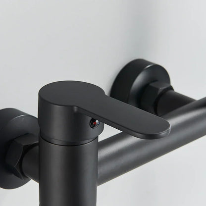 DecorBites™ Black Wall Mounted Waterfall Bathtub Faucet for Embedded In-wall Tub Shower System