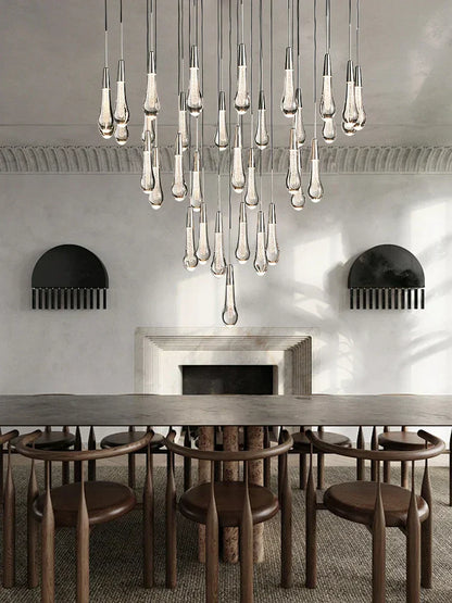 DecorBites™ Crystal Water-drop Ceiling Chandelier, Elegant Dining Room Décor.