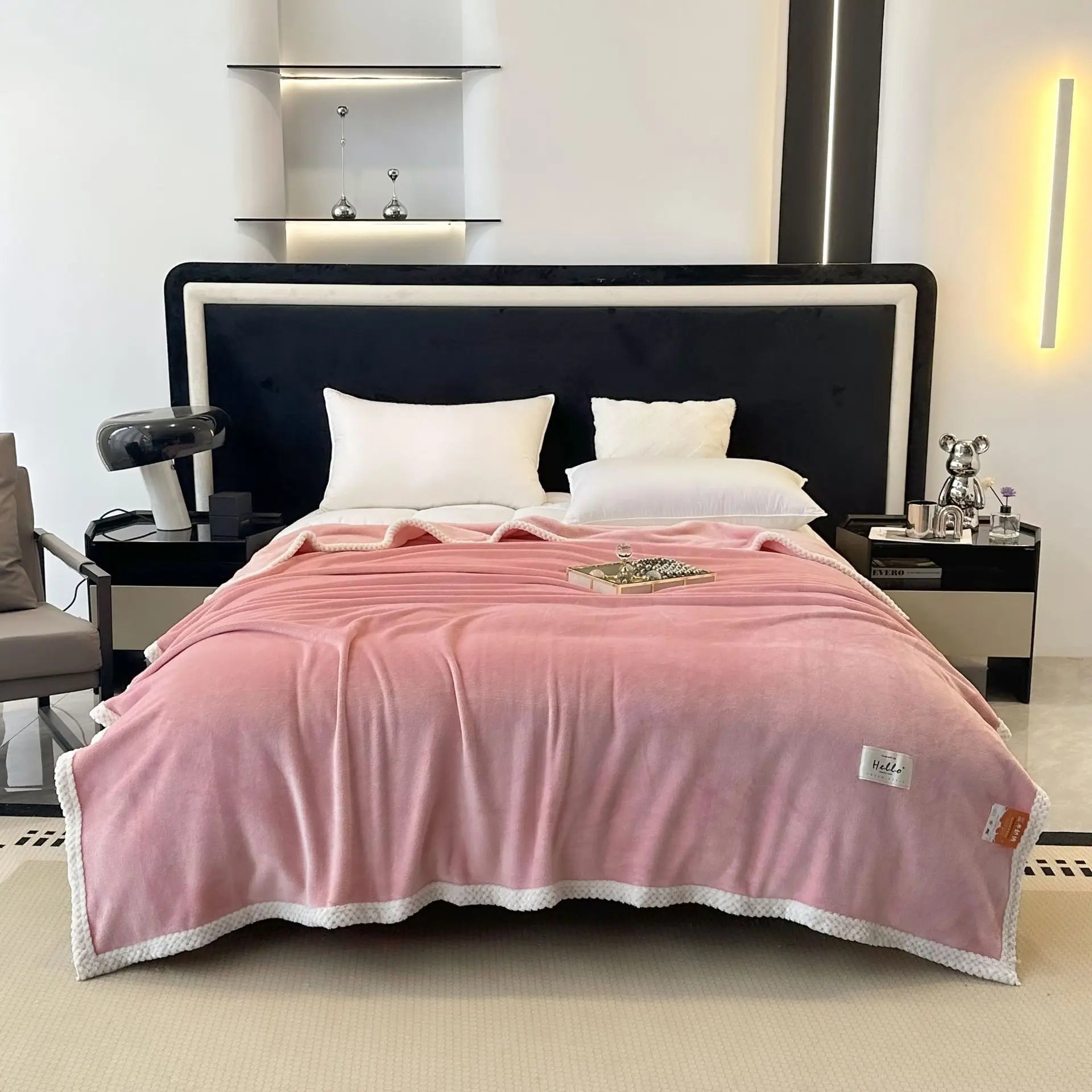 DecorBites™ Cozy Flannel Nap Blanket - Solid Color Warmth