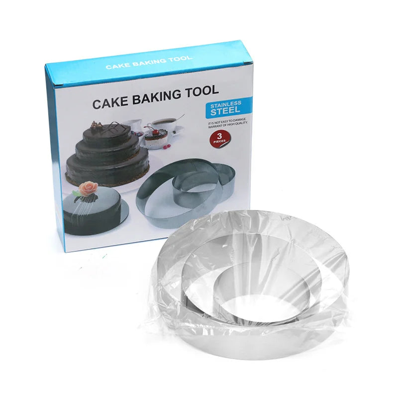 ™ Heart-Shaped Stainless Steel Mousse Mold Set - Baking Tool for Cakes & Desserts