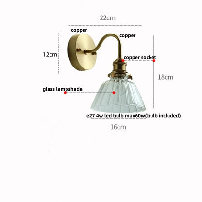 DecorBites™ Clear Glass LED Wall Sconce Pull Chain Switch Modern Stair Light