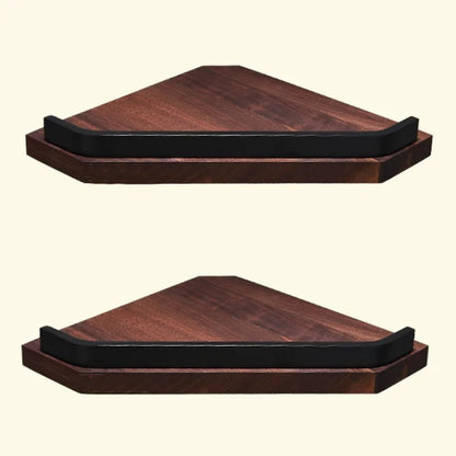 DecorBites™ Black Walnut Bathroom Set: Towel Rack, Bar, Shelf, Toilet Paper Holder, Brush Stand