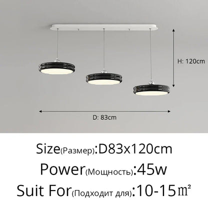 DecorBites™ Circular Modern Chandelier Pendant Light Dimmable Indoor Lamp for Dining & Kitchen Island