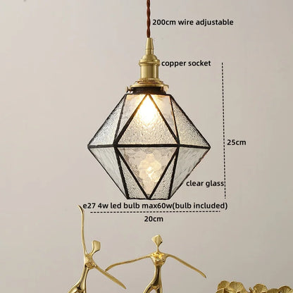 DecorBites™ Glass Copper Pendant Light Modern LED Hanging Light for Home Decor