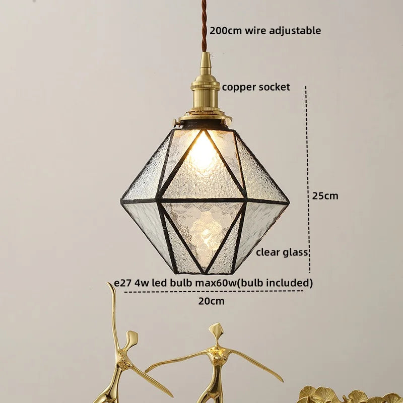 DecorBites™ Blue Glass LED Pendant Light - Modern Nordic Style for Bedroom, Living Room