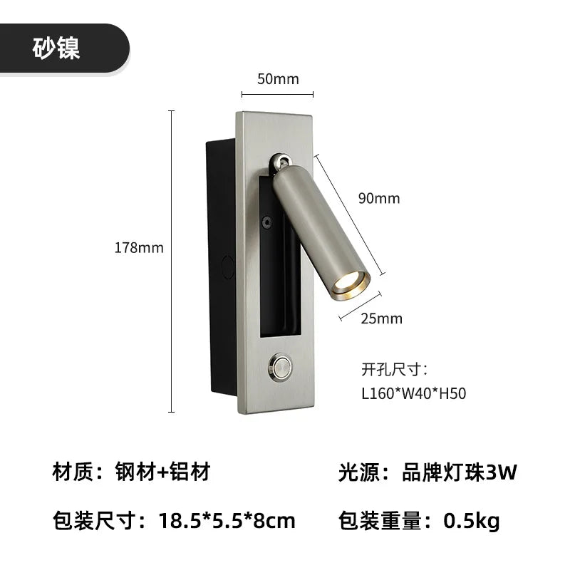 DecorBites™ 3W LED Mounted Headboard Wall Light for Bedroom and Hotel