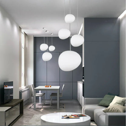 DecorBites™ Glass Ball LED Pendant Light - Modern White Nordic Hanging Fixture
