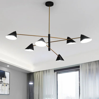 DecorBites™ Cone Shade Chandelier: Minimalist Nordic Design for Living and Dining Rooms