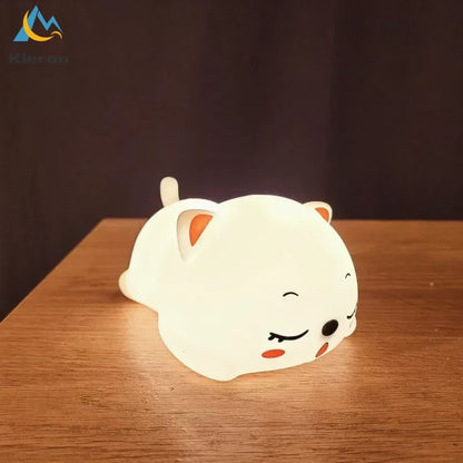 DecorBites™ Cat Silicone LED Night Light with Remote, Rechargeable, Touch Sensor
