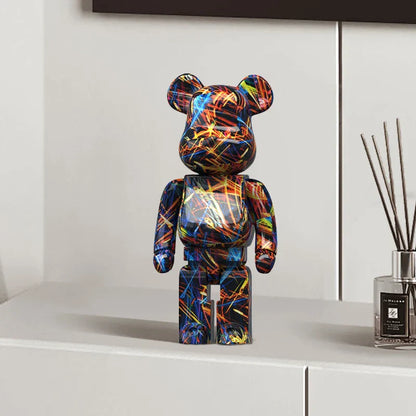 DecorBites™ Graffiti Bear 27cm Figurine | Modern Home Decor Statue & Money Jar