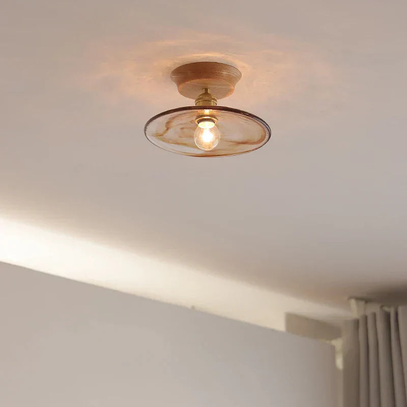 DecorBites™ Amber Glass LED Ceiling Lights Modern Decoration for Home Porch Restaurant