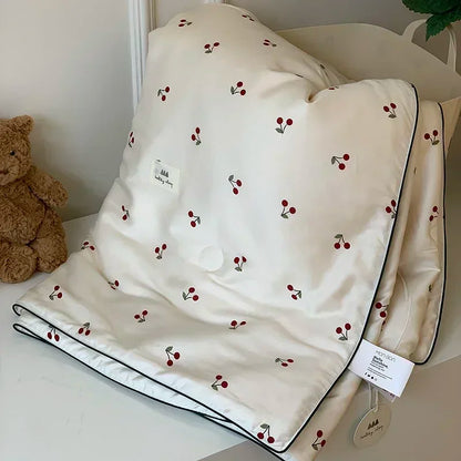 DecorBites™ Cooling Quilt: Soft Silky Single Double Bed Blanket for Summer & Autumn