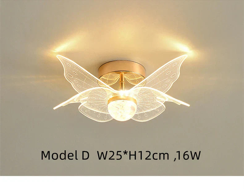 ™ Gold Acrylic LED Ceiling Light - Modern Nordic Style Lighting for Home Decor