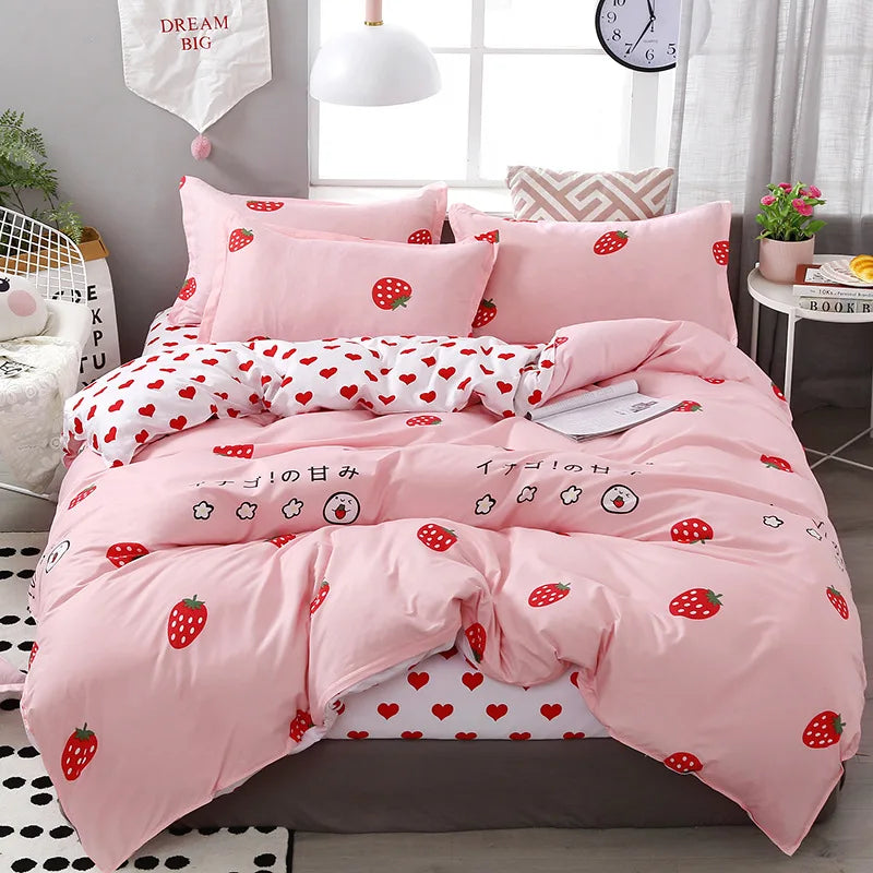 DecorBites™ Lattice Plant Geometric Pattern Bedding Set with Sheet Pillows