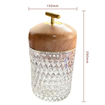 DecorBites™ Diamond Crystal Table Lamp: Magnetic Charging, Touch Control, LED Night Light