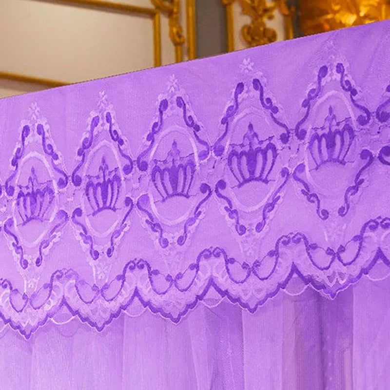 DecorBites™ Lace Mosquito Net with Stainless Steel Bracket - Queen Size Bed Tent