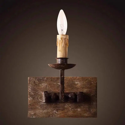 DecorBites™ Country Retro Solid Wood Wall Light for Bedroom & Living Room
