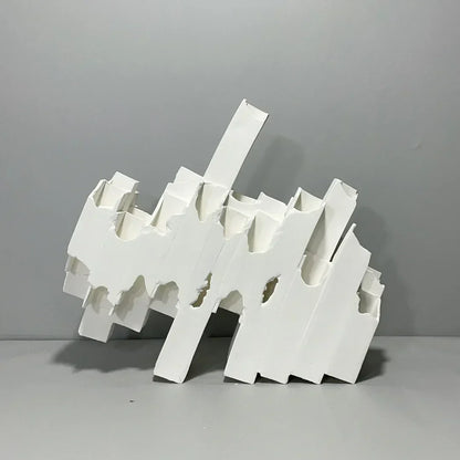 DecorBites™ Geometric Ceramics Flower Arrangement Sculpture Square Pipe Irregular Decor