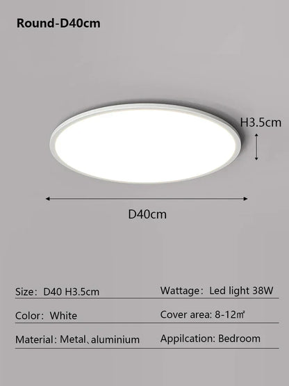 DecorBites™ LED Ceiling Light: Nordic Style Ultra Thin Square Lamp for Living Room and Bedroom