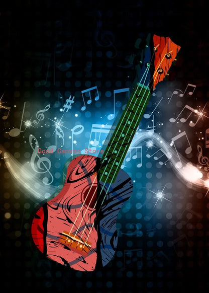 Abstract Electric Guitar Canvas Print - Music Wall Art by DecorBites™