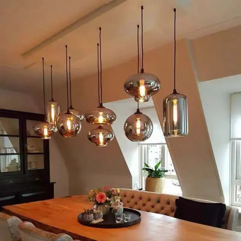DecorBites™ LED Glass Pendant Chandelier for Kitchen Dining Bar Décor