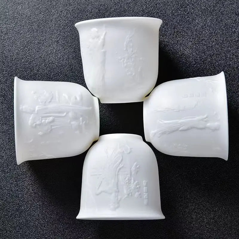 DecorBites™ Bone China Tea Cup Set | Cute Goat Fat Jade Ceramic Teacups & Mugs