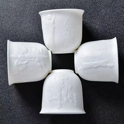 DecorBites™ Bone China Tea Cup Set | Cute Goat Fat Jade Ceramic Teacups & Mugs
