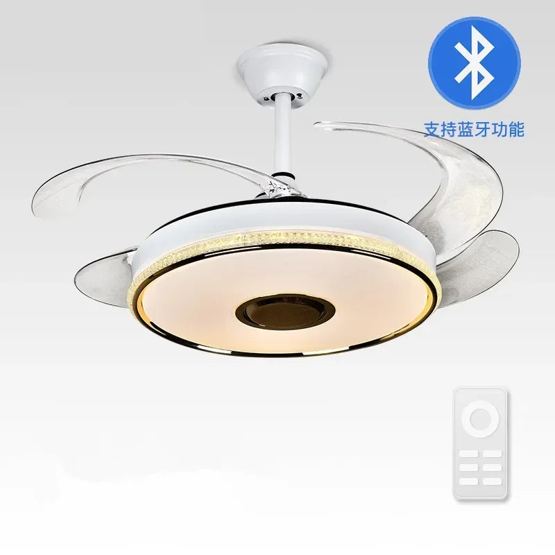 DecorBites™ 90 Modern Ceiling Fan with Bluetooth Speaker, LED Light, and Remote Control