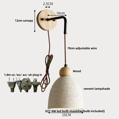 DecorBites™ Cement LED Wall Lamp Sconce Modern Pull Chain Switch Stair Light