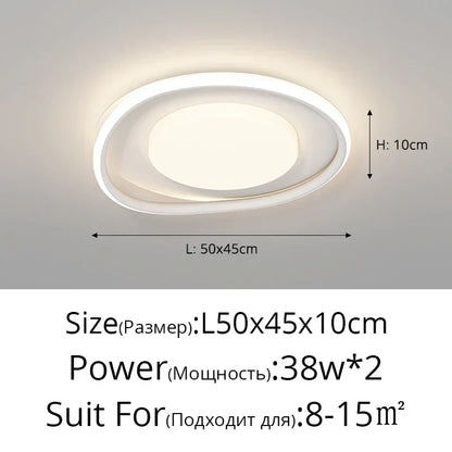 DecorBites™ LED Ceiling Lights White Black Infinite Dimming Home Lighting Fixtures