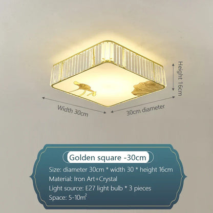 DecorBites™ Crystal Round Ceiling Light - Modern Warm Bedroom Atmosphere