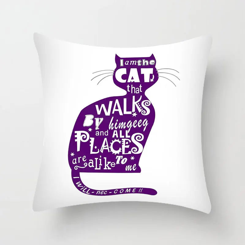™ Hello Cat Pillow Cover - Modern Design for Home Decor - Cute & Cozy