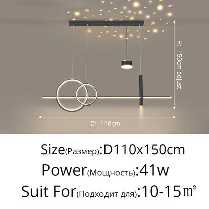DecorBites™ Black Nordic Style LED Pendant Lights for Living Room Dining Room Lighting