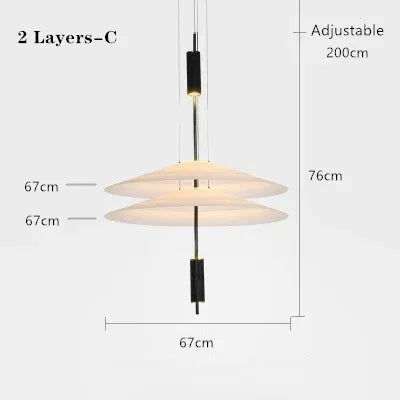 DecorBites™ LED Saucer Chandelier: Modern Personality for Home Decor, Living Room, Dining Table