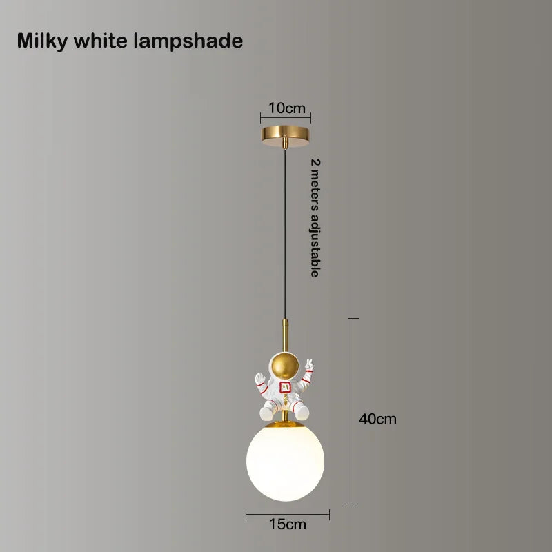 DecorBites™ Astronaut Chandelier: Personalized Children's Room Decor Lighting for Warm Atmosphere