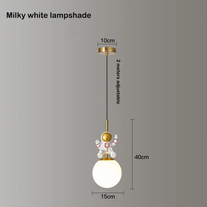DecorBites™ Astronaut Chandelier: Personalized Children's Room Decor Lighting for Warm Atmosphere