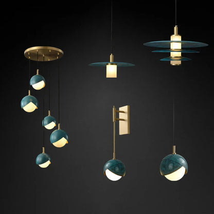 DecorBites™ Blue Copper Chandelier Pendant Light for Kitchen Island & Restaurant