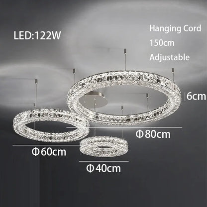 DecorBites™ Crystal LED Chandelier - Modern Luxe Living Room Lighting