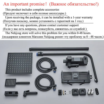 DecorBites™ Digital Thermostatic Shower Faucet Set with Bidet Sprayer