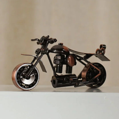 DecorBites™ 14cm Retro Motorcycle Model Metal Figurine Home Decor & Toy