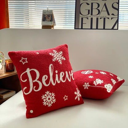 DecorBites™ Christmas Cartoon Embroidered Pillow Covers for Festive Sofa Decor