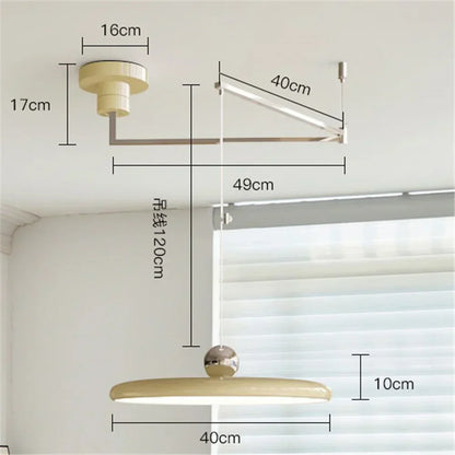 DecorBites™ Cream Iron Art Chandelier LED Pendant Light for Bedroom Living Room