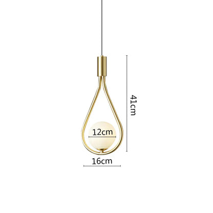 DecorBites™ Black Metal Ring Pendant Lights Glass Ball LED Lighting Fixture