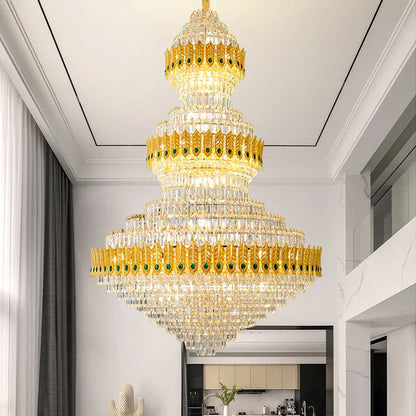 DecorBites™ Crystal Chandelier: Luxury High School High-End Living Room Light Fixture