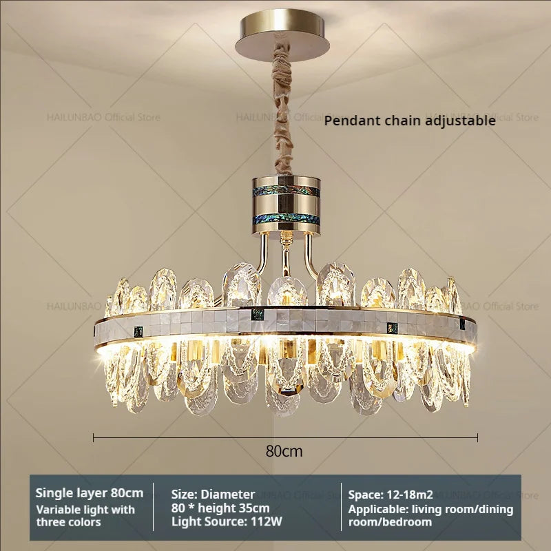DecorBites™ 2024 High-End Villa Crystal Chandelier with Hollow Design for Luxurious Living Rooms