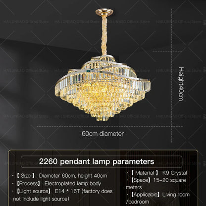 DecorBites™ Crystal Chandelier LED Lighting for Luxury Living Room, Bedroom, Dining Room