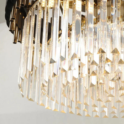 DecorBites™ Gold Black Crystal Ceiling Chandelier – Modern LED Round Kitchen Pendant Lamps