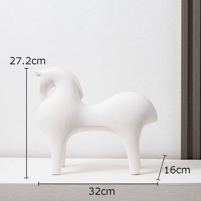 DecorBites™ Abstract Ceramic Horse Sculpture Decorative Figurine