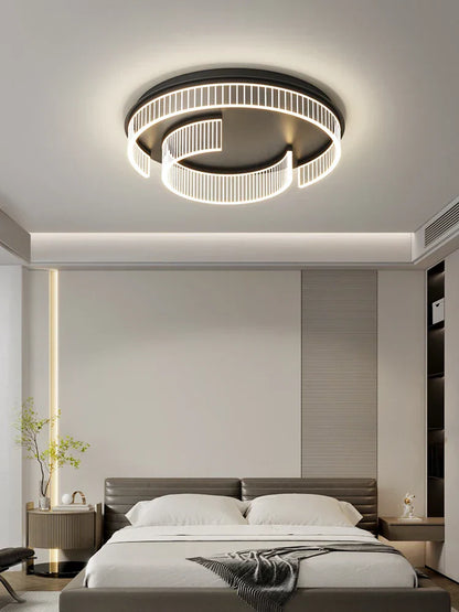 DecorBites™ LED Black Chandelier Acrylic Ceiling Lamp: Modern Luxur Lighting for Home & Office