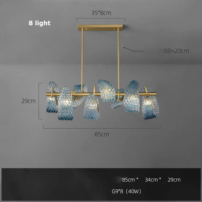 DecorBites™ Blue Queen Crystal Glass Ceiling Chandelier for Bedroom
